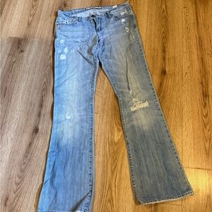 Abercrombie & Fitch Blue Flare Wide Leg Jeans